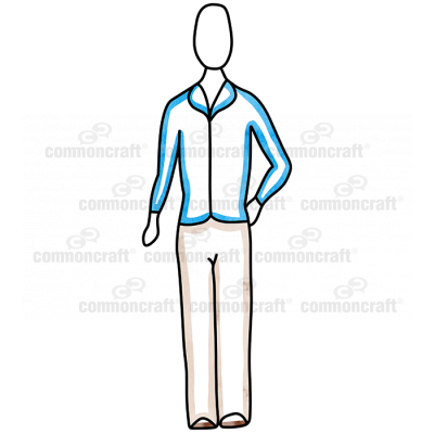 Blue Collar Person Standing