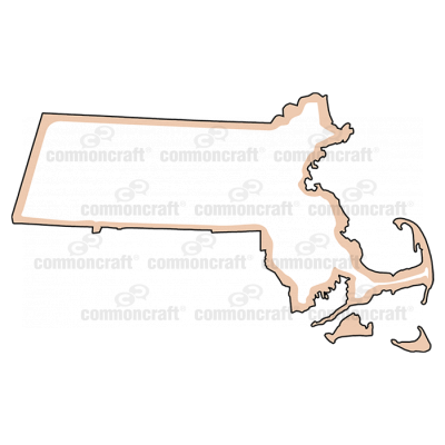 Massachusetts State US Map