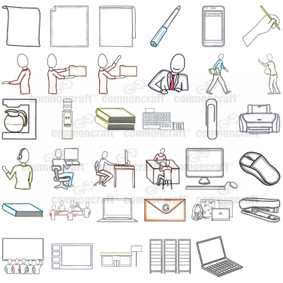 Pack of Office-related Cut-outs 1