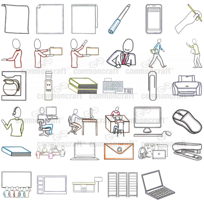 35 Office Cut-outs Pack of Office-related Cut-outs 1