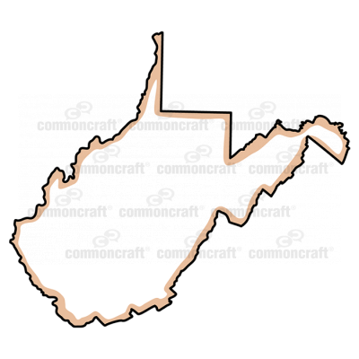 West Virginia State US Map