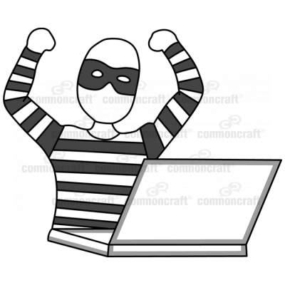 Criminal Laptop Celebrate Both Hands Up