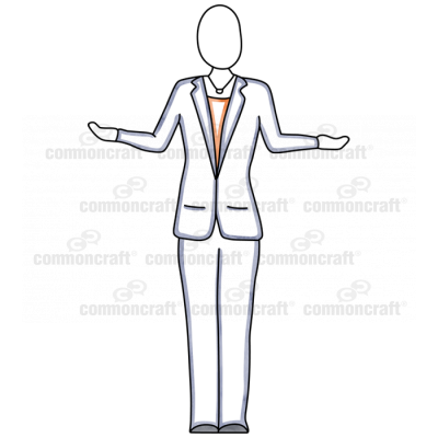 Female Leader Suit Both Up Mid Gray Female Leader Suit Both Up Mid Gray