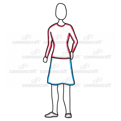 Female Skirt Back Standing