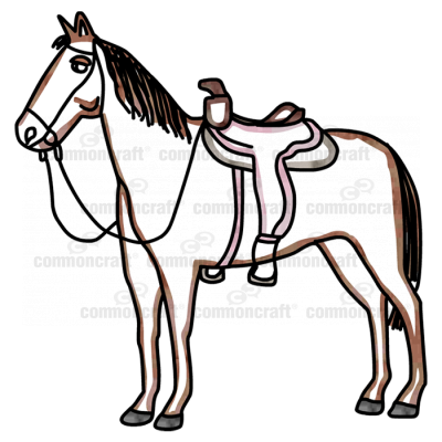 Horse with a saddle