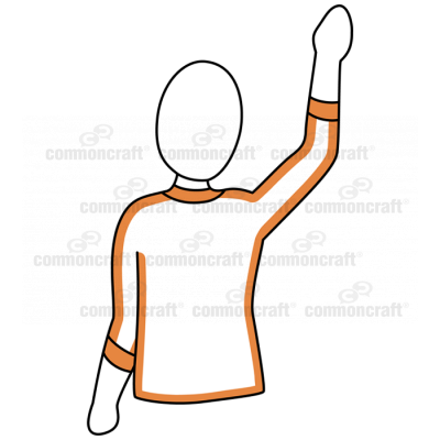 Person Flow Male Back Hand Up