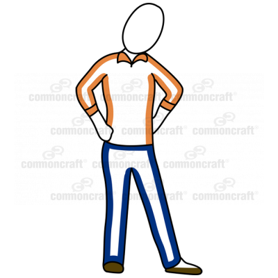 Person Flow Male Standing Look Down