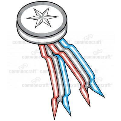 Award Ribbon Blue Red