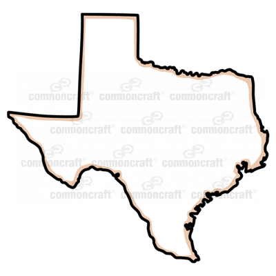 Texas State US Map